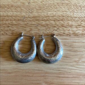 Sterling Silver hollow Hoop Earrings